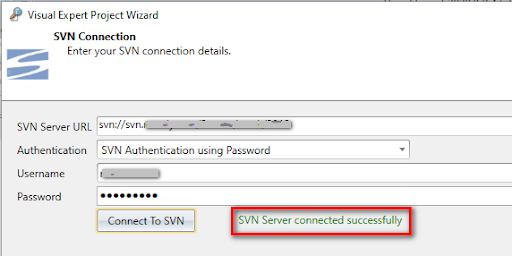 Connect to SVN and load team projects